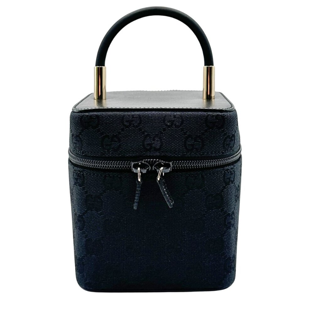 Gucci Tom Ford Era Vintage Monogram Box Vanity Bag in Black